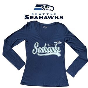 Women's NFL Football Seattle Seahawks Long Sleeve V-Neck T-Shirt